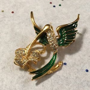 Vintage Hummingbird Brooch by Roman.